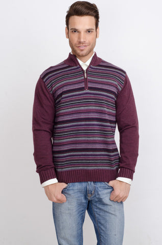 ALX New York Striped Turtle Neck Casual Men's Sweater